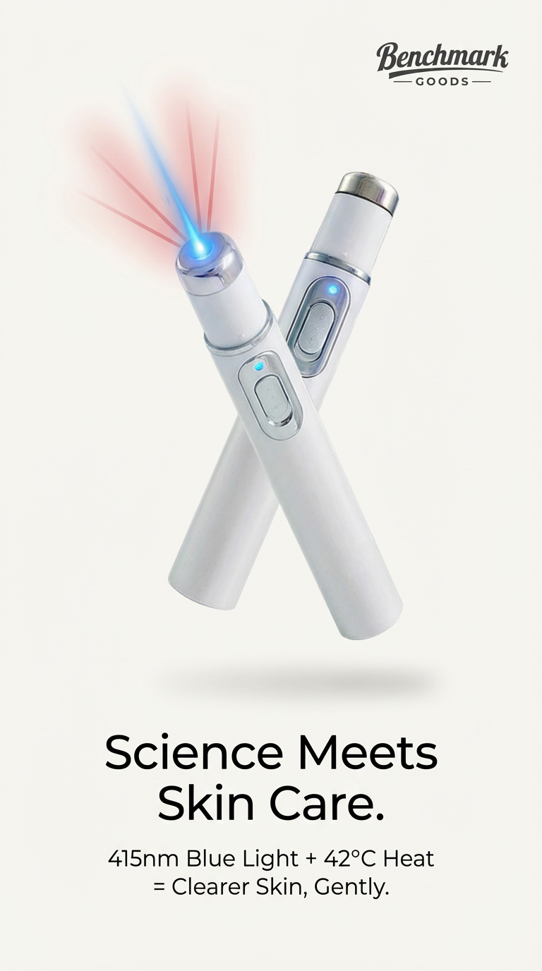 Blue light therapy pen for skincare