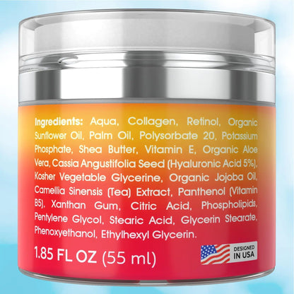 Retinol collagen face moisturizer cream